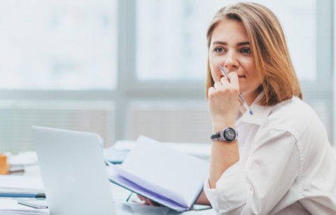 young woman in an office